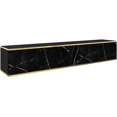 3XE LIVING Meuble TV Murale Élégant - Design Moderne, Marbre Noir - Publicité 3XE LIVING Meuble TV Murale Élégant - Design Moderne, Marbre Noir - Publicité
