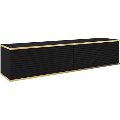 Marque 3XE LIVING Modèle 135cm meuble TV mural - noir avec ailerons - Publicité Marque 3XE LIVING Modèle 135cm meuble TV mural - noir avec ailerons - Publicité
