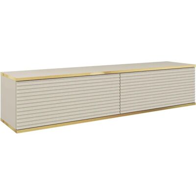 3XE LIVING Meuble TV Beige Murale - Design Moderne - Publicité 3XE LIVING Meuble TV Beige Murale - Design Moderne - Publicité