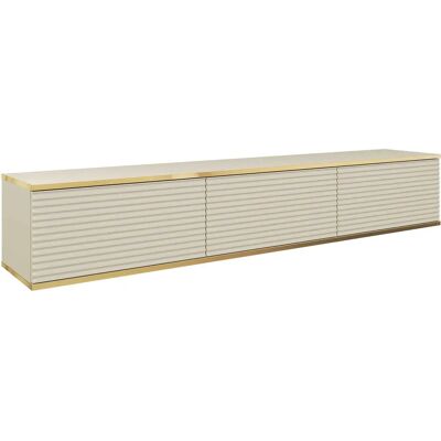 Podwieszany mebel na TV Beżowy 3XE LIVING - Nowoczesny, Push-to-Open - 135cm Podwieszany mebel na TV Beżowy 3XE LIVING - Nowoczesny, Push-to-Open - 135cm