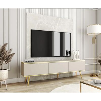 Meuble TV Beige 3XE LIVING - Support & Mobilier - Publicité Meuble TV Beige 3XE LIVING - Support & Mobilier - Publicité