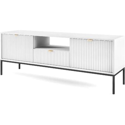 3XE LIVING - Mueble TV - White - Black frame - TV stand 3XE LIVING - Mueble TV - White - Black frame - TV stand
