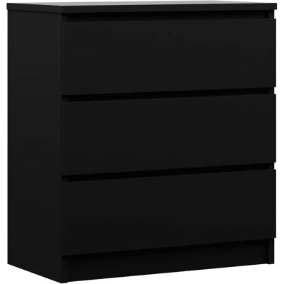 3XE LIVING Czarna komoda z 3 szufladami - Mebel do przechowywania 3XE LIVING Czarna komoda z 3 szufladami - Mebel do przechowywania