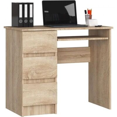 3xEliving Lynna A6 Sonoma Chêne 77x90x50 cm bureau - Publicité 3xEliving Lynna A6 Sonoma Chêne 77x90x50 cm bureau - Publicité