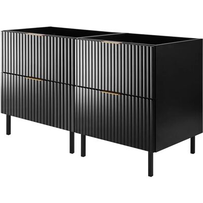3xe Living - Armoire de Salle de Bains - Black Gold Handle - 120 x 77 x 46 cm - Cabinet de toilette 3xe Living - Armoire de Salle de Bains - Black Gold Handle - 120 x 77 x 46 cm - Cabinet de toilette