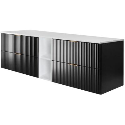 Generic - 180x57x46 - Color Black/White - Złote Uchwyty - Szafka łazienkowa Generic - 180x57x46 - Color Black/White - Złote Uchwyty - Szafka łazienkowa