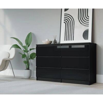 3Xeliving Demii - Model z 6 szufladami - Elegancka klasyczna komoda 3Xeliving Demii - Model z 6 szufladami - Elegancka klasyczna komoda
