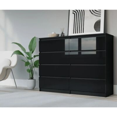 Eliving - Demii - Czarny - 120cm - Chest of Drawers Eliving - Demii - Czarny - 120cm - Chest of Drawers