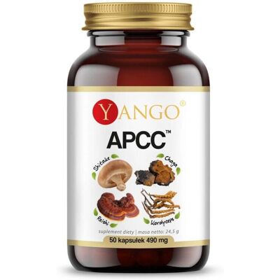 Yango Reishi Cordyceps Shitake Chaga - Wegetariański suplement grzybowy - 50 Kapsułek Yango Reishi Cordyceps Shitake Chaga - Wegetariański suplement grzybowy - 50 Kapsułek