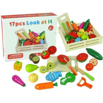 Leantoys Zestaw Owoców i Warzyw z Drewna z Magnetem - Materiał: Drewno - Opakowanie: Magnetyczne pudełko - Zestaw zabawki drewnianej Leantoys Zestaw Owoców i Warzyw z Drewna z Magnetem - Materiał: Drewno - Opakowanie: Magnetyczne pudełko - Zestaw zabawki drewnianej