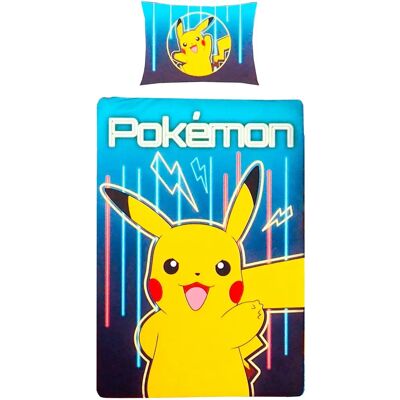 Housse de Couette Pikachu Bleu - 140x200 cm - Publicité Housse de Couette Pikachu Bleu - 140x200 cm - Publicité