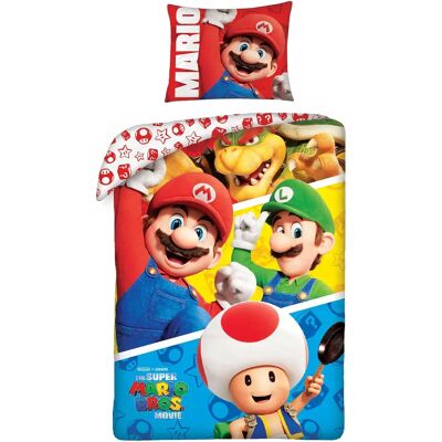 Conjunto de roupa de cama Nintendo Mario reversível - 140x200cm Conjunto de roupa de cama Nintendo Mario reversível - 140x200cm