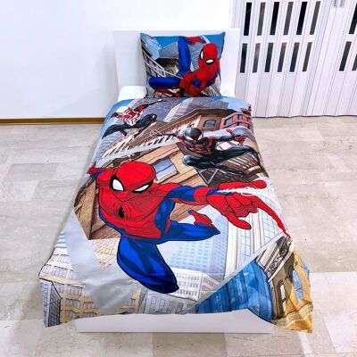 SpiderMan Hunt Katoenen Dekbedovertrek 140x200cm - Blauw SpiderMan Hunt Katoenen Dekbedovertrek 140x200cm - Blauw