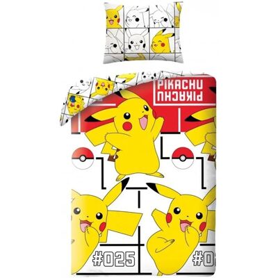 Ropa de cama Pokémon Pikachu - 140x200cm - Rojo/Blanco Ropa de cama Pokémon Pikachu - 140x200cm - Rojo/Blanco