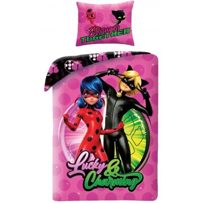 Miraculous katoenen beddengoed - Ladybug & Zwarte Kat - 140x200cm Miraculous katoenen beddengoed - Ladybug & Zwarte Kat - 140x200cm