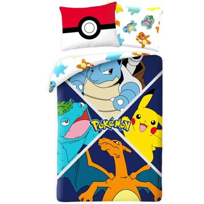 Conjunto de roupa de cama Pokémon Halantex Ver. 1 - Microfibra, Azul, 140x200cm Conjunto de roupa de cama Pokémon Halantex Ver. 1 - Microfibra, Azul, 140x200cm