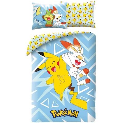 Conjunto de roupa de cama Pokémon Ver. 4 - Triângulos azuis - 140x200 cm Conjunto de roupa de cama Pokémon Ver. 4 - Triângulos azuis - 140x200 cm