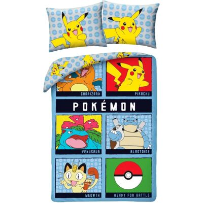 Pokemon Battle Baumwoll- Bettbezug - Blau 140x200cm Pokemon Battle Baumwoll- Bettbezug - Blau 140x200cm
