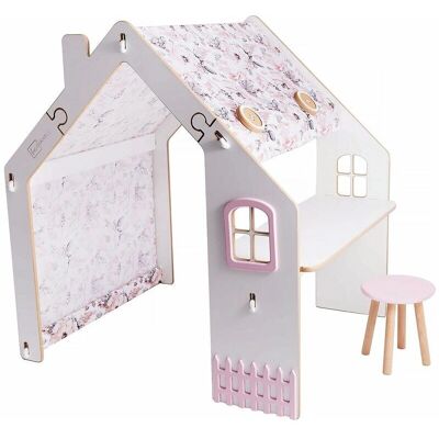 Habitat et Jardin Holzspielhaus - Bianelli mit Schreibtisch & LED - 114x93x120cm Habitat et Jardin Holzspielhaus - Bianelli mit Schreibtisch & LED - 114x93x120cm