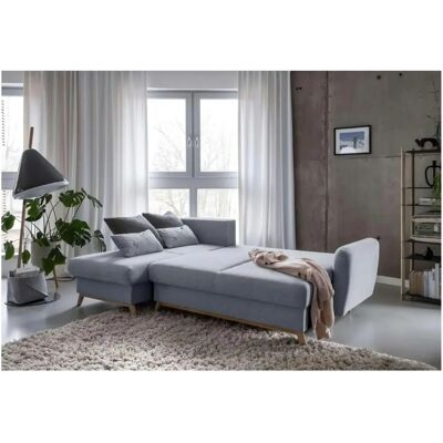 MID.YOU Canapé d'angle - Textile, Gris Clair - Canapé - Publicité MID.YOU Canapé d'angle - Textile, Gris Clair - Canapé - Publicité