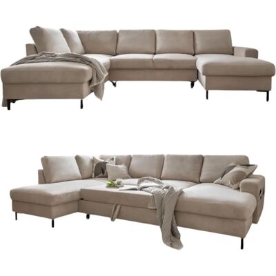 Mid.You Canapé d'angle en Tissu Beige - Sofa Set - Publicité Mid.You Canapé d'angle en Tissu Beige - Sofa Set - Publicité
