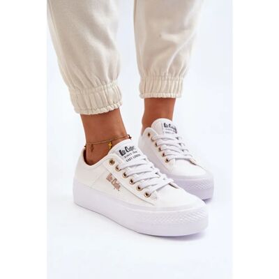 Lee Cooper LCW24312725 Białe damskie sneakers - Cały rok Lee Cooper LCW24312725 Białe damskie sneakers - Cały rok