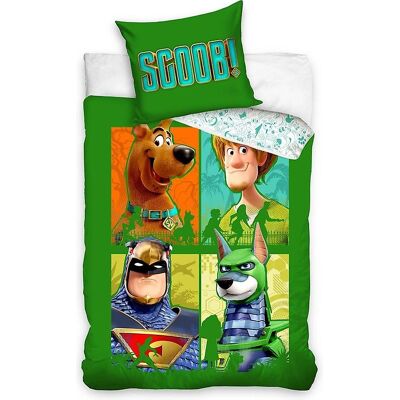 Housse de duvet en coton vert Scooby-Doo - Taille européenne - Publicité Housse de duvet en coton vert Scooby-Doo - Taille européenne - Publicité