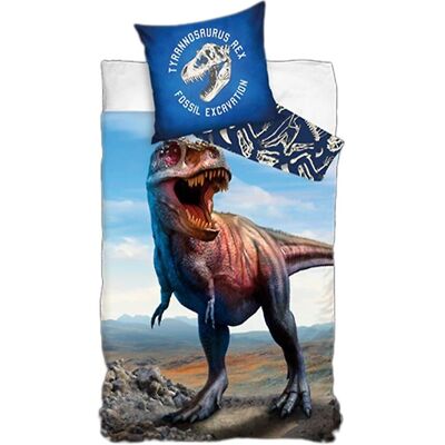 Dreamee T-rex katoenen dekbedovertrek - 140x200cm Dreamee T-rex katoenen dekbedovertrek - 140x200cm