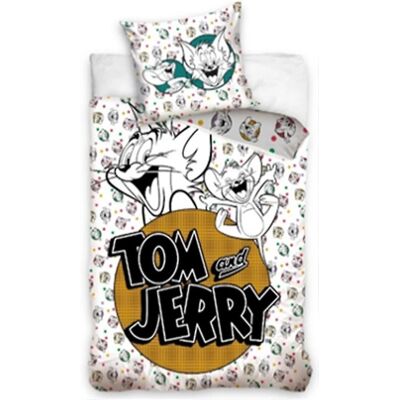 Tom & Jerry Bawełniana zielona poszwa na kołdrę - 140x200 + 70x90 cm Tom & Jerry Bawełniana zielona poszwa na kołdrę - 140x200 + 70x90 cm