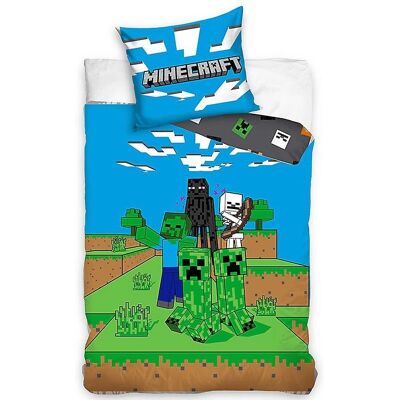 Minecraft MOBS Dekbedovertrek - 140x200cm, Katoen, Multicolor Minecraft MOBS Dekbedovertrek - 140x200cm, Katoen, Multicolor