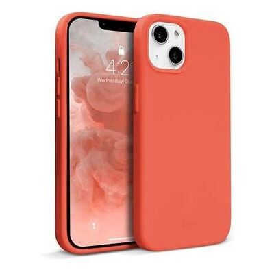 Coque en silicone liquide rouge corail pour iPhone 13 - Crong - Publicité Coque en silicone liquide rouge corail pour iPhone 13 - Crong - Publicité