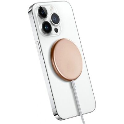 Crong MagSpot - Cargador inalámbrico de aluminio MagSafe - Oro Crong MagSpot - Cargador inalámbrico de aluminio MagSafe - Oro