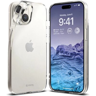 Coque fine en cristal Crong pour iPhone 15 Plus - Transparent - Étui téléphone - Publicité Coque fine en cristal Crong pour iPhone 15 Plus - Transparent - Étui téléphone - Publicité