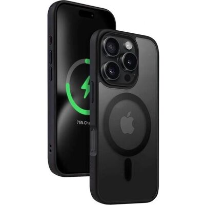 Custodia ibrida Frost MagCase di Crong per iPhone 16 Pro - Nero Custodia ibrida Frost MagCase di Crong per iPhone 16 Pro - Nero