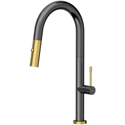 Q Company Küchenarmatur Felicity T Line - Stahl, Gold-Finish, 215mm Auslauf - Küchenmischer Q Company Küchenarmatur Felicity T Line - Stahl, Gold-Finish, 215mm Auslauf - Küchenmischer