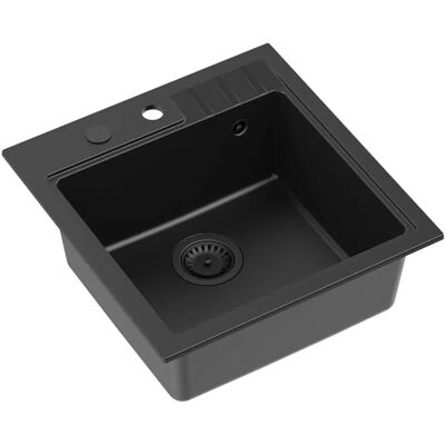 Quadron PETER110 Granitskål - 50x52 cm, Schwarz - Spüle Quadron PETER110 Granitskål - 50x52 cm, Schwarz - Spüle