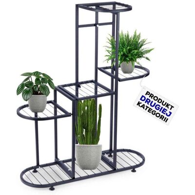 Soporte de flores de metal negro B2X - Cinco niveles para plantas en maceta Soporte de flores de metal negro B2X - Cinco niveles para plantas en maceta