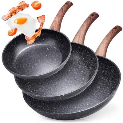 B2X Set aus drei Bratpfannen - Pfannen - Für alle Herdarten B2X Set aus drei Bratpfannen - Pfannen - Für alle Herdarten