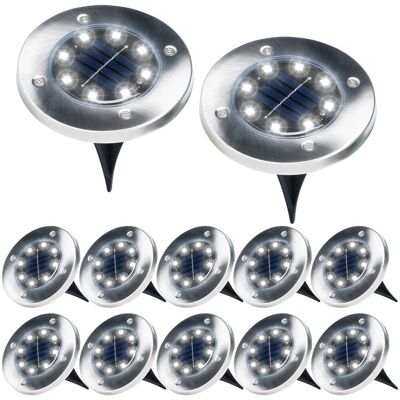 Luminaires solaires de jardin Vilde - Acier inoxydable, 12 pièces - Publicité Luminaires solaires de jardin Vilde - Acier inoxydable, 12 pièces - Publicité