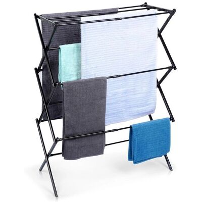Vilde - Vertical drying rack - Noir - 44.5-75x37.5x105 cm - Publicité Vilde - Vertical drying rack - Noir - 44.5-75x37.5x105 cm - Publicité