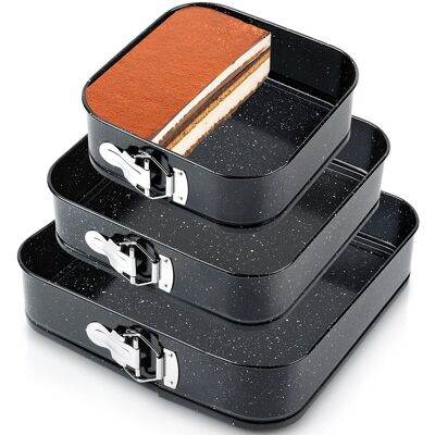 Vilde - Granite Expandable Bakeware - 20/24/28 cm - zestaw kwadratowych form do pieczenia Vilde - Granite Expandable Bakeware - 20/24/28 cm - zestaw kwadratowych form do pieczenia