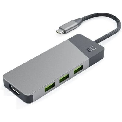 Adaptateur Hub USB-C Green Cell - 7-en-1, HDMI 4K 60Hz, 85W PD Adaptateur Hub USB-C Green Cell - 7-en-1, HDMI 4K 60Hz, 85W PD