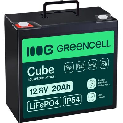 Green Cell LiFePO4 Batteri 20Ah 12.8V - För Traktorer & Gräsklippare Green Cell LiFePO4 Batteri 20Ah 12.8V - För Traktorer & Gräsklippare