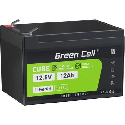 Green Cell Litiumakku 12V 12Ah - Pitkä Kesto Green Cell Litiumakku 12V 12Ah - Pitkä Kesto