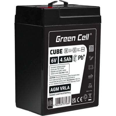 Green Cell - GC-AGM6V4-5AH-J - 6V - 4.5Ah - UPS-batterij Green Cell - GC-AGM6V4-5AH-J - 6V - 4.5Ah - UPS-batterij