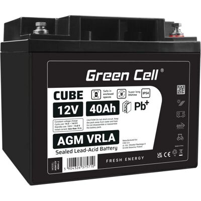Green Cell - AGM12V40AH-J - 12V - 40Ah - Batteri Green Cell - AGM12V40AH-J - 12V - 40Ah - Batteri