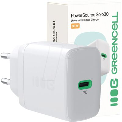 Green Cell GC Charb-30C-W - USB-laddare - 30 W - 1x USB-C - Vit Green Cell GC Charb-30C-W - USB-laddare - 30 W - 1x USB-C - Vit
