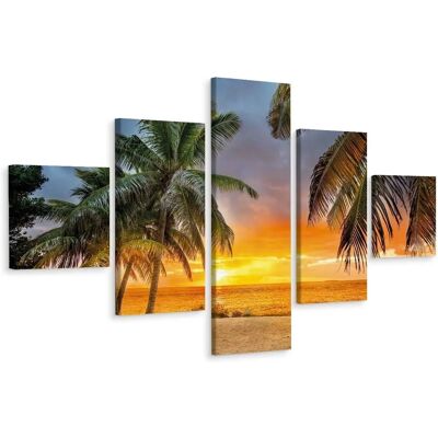 DOBOXA Tropische Zonsondergang Canvas - 120x200cm DOBOXA Tropische Zonsondergang Canvas - 120x200cm