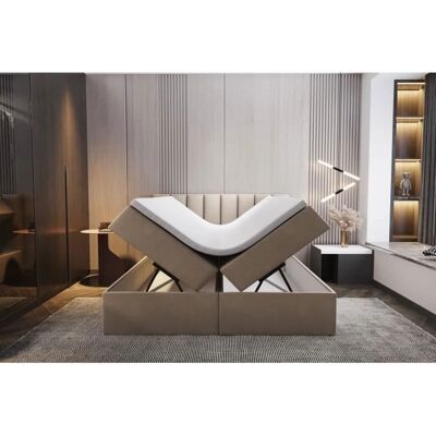 Trada Boxspringbett - Samtstoff, 200x200, Stauraum, Modern Trada Boxspringbett - Samtstoff, 200x200, Stauraum, Modern