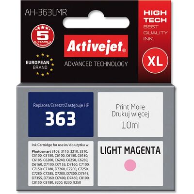Cartouche d'encre Activejet AH-363LMR Magenta Clair - Fournitures pour Imprimante Inkjet Cartouche d'encre Activejet AH-363LMR Magenta Clair - Fournitures pour Imprimante Inkjet
